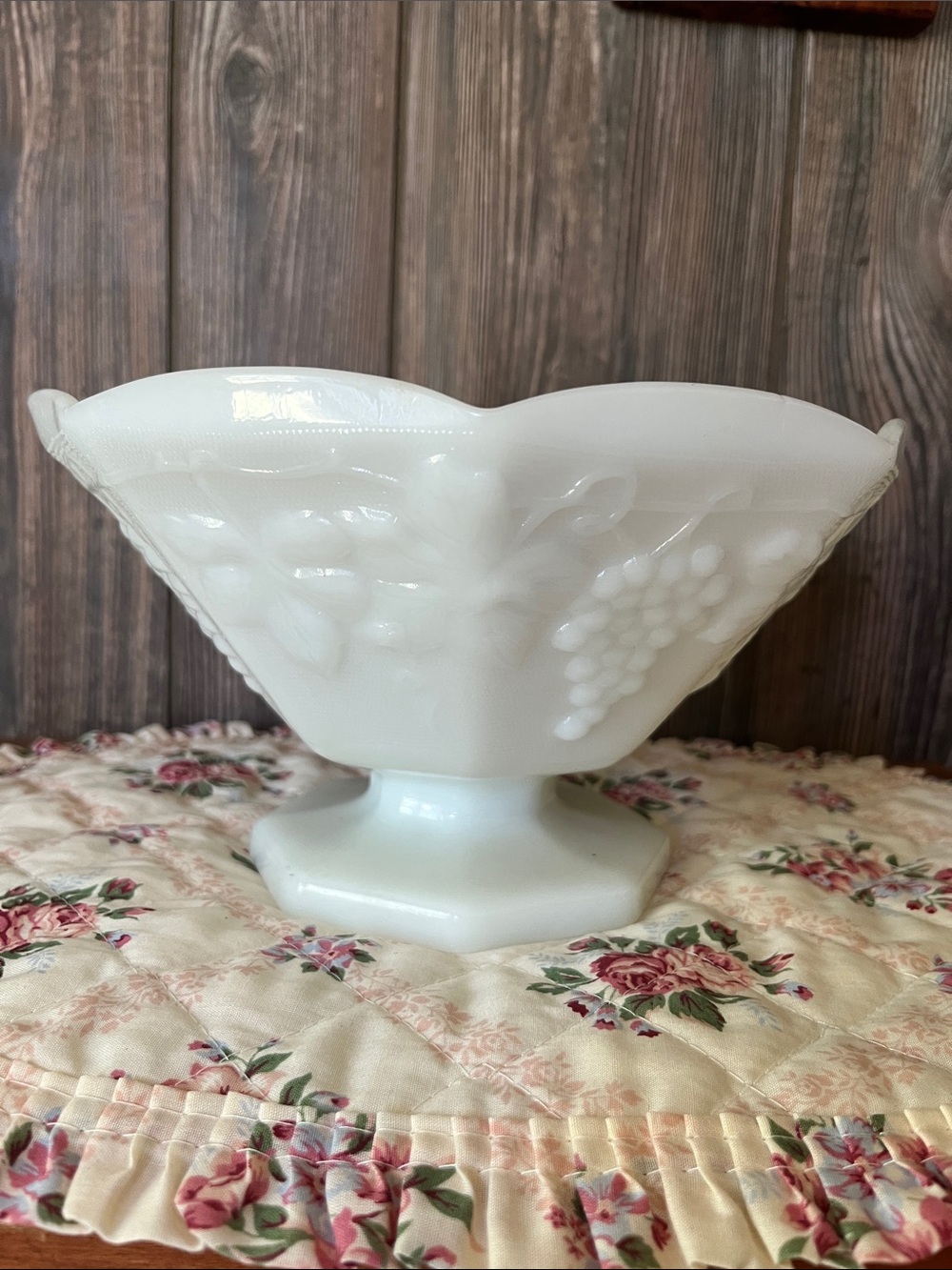 White Milk Glass Fruit Bowl